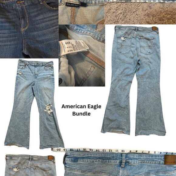 American Eagle Jeans Bundle Bootcut & Flare Women’s Denim Set (2 Pairs/ size 20) - Picture 2 of 5